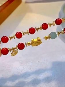 Gelang Tangan Wanita Giok Manik Manik Shio Naga Keberuntungan Lucky Dragon Beaded Bracelet