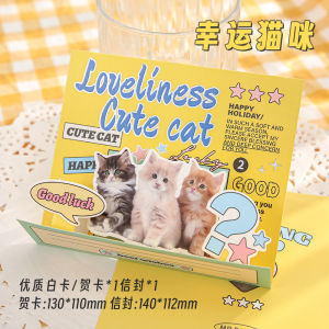 Retro Style 3D Birthday Greeting Card Set Cute Cartoon Bear Cake Design Girls Stationery Cartoon Postcard Thank You Card Pack