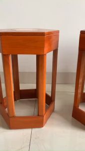 Đôn gỗ lục giác trang trí kê đồ mặt 30cm cao 40cm (50cm)