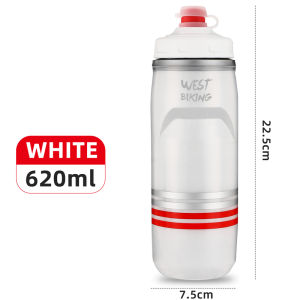 West Biking | WEST BIKING Insulated&Cold Bicycle Water Bottle 620ml Portable Leakproof Cycling Kettle Running Hiking Squeeze Sports Bottle