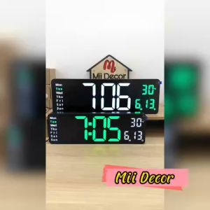 Đồng hồ led treo tường có điều khiển size lớn có ngày tháng báo thức tặng kèm cục sạc DHTT LED