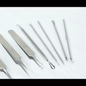 8pcs Set Black Heads Removal Tools With Box/Stainless Steel Acne Clip/Facial Cleaning Pimple Remover Kit
