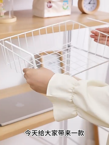 Under Table Shelf Clip On Basket Kabinet Hanging Rack Pantry Storage Organizer Steel Multipurpose Bakul Rak