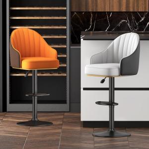 DANBIYIN | Height Adjustable Rotating Modern High Bar Stool with Backrest