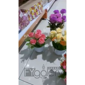 FSPT18 PT19 Pot Tanaman Hias Bunga Hias Plastik Ornamen Pot Bonsai Artificial Flower Decoration