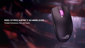 ASUS ROG Strix Impact III Wireless Gaming Mouse 36000 DPI Light Weight 57g ROG SpeedNova Wireless