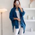 PROMO ATASAN WANITA LENGAN PANJANG KEMEJA LINEN OVERSIZE KOREAN PREMIUM LD 120 DAN LD 130. 