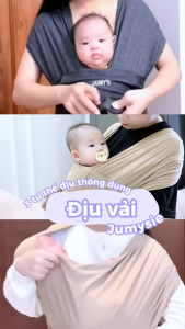 Địu Vải Cho Bé Sơ Sinh Jumysie Cao Cấp - Địu Em Bé Mềm Mại An Toàn Thoáng Khí Rảnh Tay Cho Mẹ