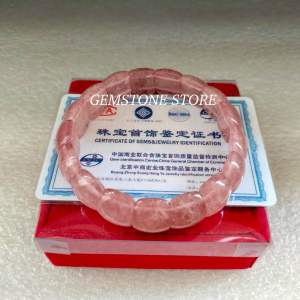 GELANG BATU AMETHYST DAN ROSE QUARTZ BERSERTIFIKAT