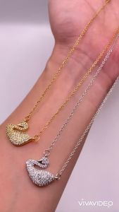 Dây chuyền titan thiên nga màu vàng hoặc trắng Vòng cổ hình thiên nga chất liệu titan không phai màu trangsucmoiluatuoi.RIN