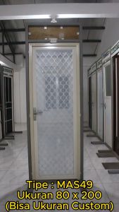 Pintu Aluminium Rumah Utama Minimalis 80 x 200 Doors Modern Bisa Custom MAS49(Kawat Nyamuk) - Mahottama