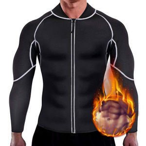 Slimming Neoprene Sauna Sweat Suits Men Body Shaper Zipper Weight Loss Compression Jacket Fat Burn Waist Trainer Hot Thermo Gym