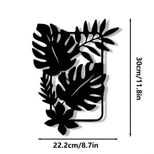 CIFbuy | 1 Món Đồ Trang Trí Hình Lá Cây Bằng Kim Loại Đen Hình Bóng Cây Cảnh Dùng Cho Phòng Khách & Văn Phòng Đồ Trang Trí Lễ Hội Cho Nhiều Dịp Lễ Hội
