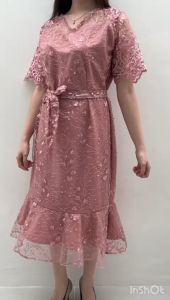 New Product Ken-150 Dress Pesta Kondangan Wanita Mewah A-Line Dress Bridesmaid Korean Style Free Tali Pinggang