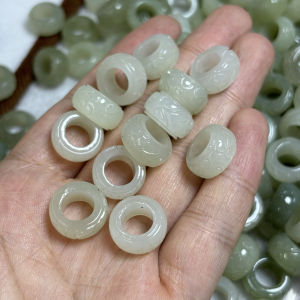 Phụ Kiện Vòng Tay Hạt Ngọc Bích Tự Nhiên Trang Sức Thủ Công DIY Hạt Ngọc Bích Thủ Công Hạt Tròn Chuỗi Hạt Phụ Kiện Trang Sức