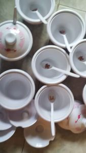 Hũ nhựa đựng gia vị sa tế melamine cao cấp có nắp và muỗng loại 300 ml - hu 55