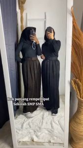 Rok panjang Abu Abu Biru dan Coklat model Rempel Full
