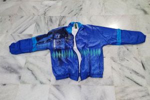 Jaket olahraga spotty biru UK XL