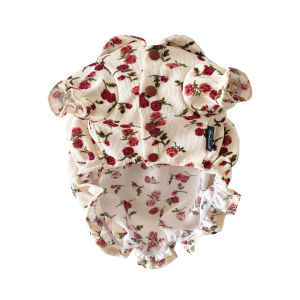 Original HC Pet Clothes Vintage Rose Corduroy Shirt Pumpkin Skirt Anti Shedding for Cats And Dogs Princess Style Dog Dress