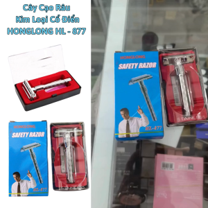 Cây cạo râu kim loại sử dụng dao lam HONGLONG  có hộp đựng tiên dụng chính hãng