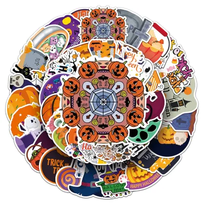 10/30/50pcs Cute Halloween Stickers Ghost Pumpkin Cartoon Decals Graffiti Skateboard Phone Case Laptop Cool Gothic Sticker Pack