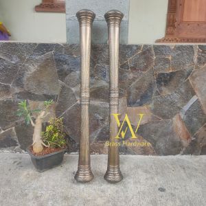 Handle Pintu Rumah Kuningan Antik Motif Godo Ukir 100 cm 2 pcs