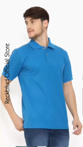 Reckblud - Polo Shirt Kerah Polos Simple T-Shirt Baju Kerah Santai Baju Kerja Original Putih