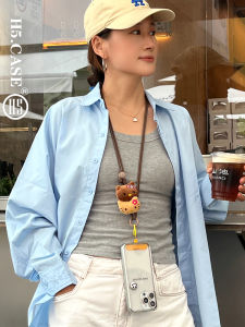 H5 Original High Quality Hand-Woven Lanyard Trendy Dopamine Color Cell Phone Neck Hanging Solid Crossbody Outdoor Strap Camera Multi-Purpose Adjustment Chain AirPods Headset Lanyard