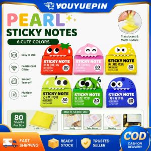 【YOUYUEPIN】Cartoon Fruit Sticky Notes 80 Sheets Pull Out Design Transparent Pearlescent Memo Pad For Students Office