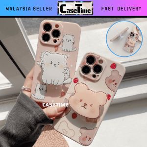 Oppo F11 pro A5 A9 2020 A15 A15s A16 A17 A57 2022 4G A77s A77 2022 5G A74 A95 A76 A92 A94 A96 A98 Reno 5F bear cat stand holder camera protect tpu soft case