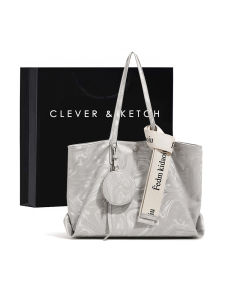 Clever&Ketch Simple Large Capacity Tote Bag Womens 2025 New High-End Commuter Single Shoulder Bag Fashionable Trendy Shopping Bag Shape