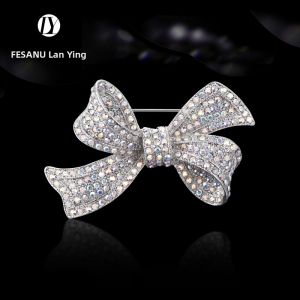 FESANU | Luxurious Bow Brooch Austrian Crystal