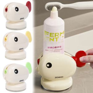【Swan Home】Cartoon Punch-free Suction Cup Whale Toothpaste Squeezer Manual Bathroom Accessories Rolling Toothpaste Squeezer Storage Rack