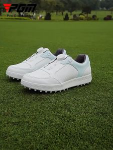 PGM Women Waterproof Golf Sneakers Ladies Knob Buckle Skidproof Shoes Female Breathable Small White Golf Shoes Casual Footwear