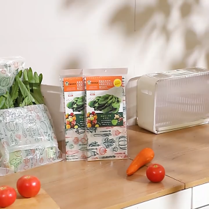 【 In Stock 】Vegetable and Fruit Preservation Bags Food-grade Rice Bran Antibacterial Preservation BagsRefrigerator Storage BagsReusable 4PCS 米糠保鲜袋