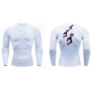 JOJO Print Compression Shirt for Men Gym Workout Running Tshirt Undershirts Baselayers Athletic Quick Dry Tees Tops Activewear