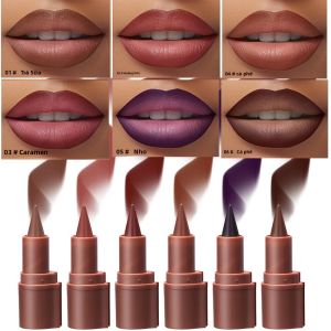 Matte Black Brown Nhung Son Môi Thon Gọn Gradient Lip Liner Chống Thấm Nước Không Dính Đường Viền Tint Crayon Trang Điểm Môi