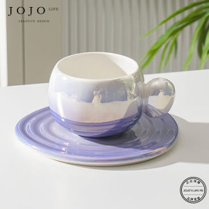 High Aesthetic Value Ceramic Coffee Cup And Plate Set JOJOS L PD.Nordic Style Pure Color Home Use Mark Cup Type Coffee Cup