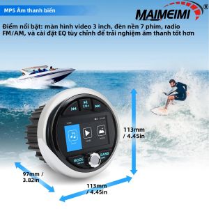 Máy Thu Thanh Nổi MP5 Marine AM FM Đầu Phát Đa Phương Tiện Cho Thuyền ATV UTV SUV - Hệ Thống Giải Trí Trên Thuyền