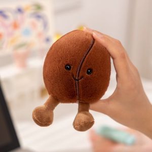 Coffee Bean Stuffed Toy Cute Doll Living Room Decoration Sleep Pillow Office Cushion Creative Funny Gift