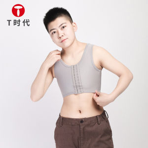 3-Pieces Front Button Corset Lestt Corset Handsome T Short Sports Breathable T Corset Underwear Women Show Small Chest