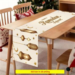 Khăn Trải Bàn VIKAMA Kareem Chất Liệu Polyester Cao Cấp Giữ Ấm Cho Bữa Ăn Lễ Hội Ramadan Trang Trí Cho Những Buổi Lễ Kỷ Niệm Vui Vẻ Chống Thấm Nước Chống Dầu Dễ Chăm Sóc.