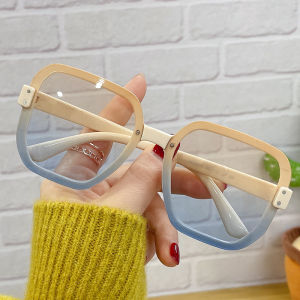 JN IMPRESSION ที่แว่นกันแดดลำลองกรอบสี่เหลี่ยมเล็บข้าวขนาดใหญ่แบบอินเทรนด์สำหรับแว่นตากันแดดเที่ยวทะเล