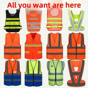 Reflective Safety Vest Breathable Mesh Construction Site Railway Printing Text Protective Clothing for Building And Maintenance