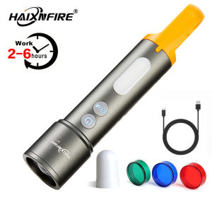 HaixnFire X710 Outdoor Camping light COB Barbecue light C-type rechargeable flashlight Retractable zoom flashlight Red green blue white light