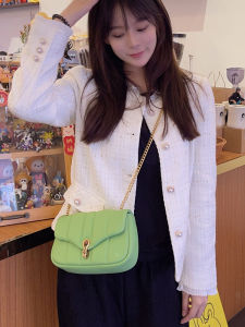 Mini Leather Diamond Grid Square Bag Summer New Lock Buckle High-End Feel Underarm Bag Real Leather Chain Slant Crossbody Bag