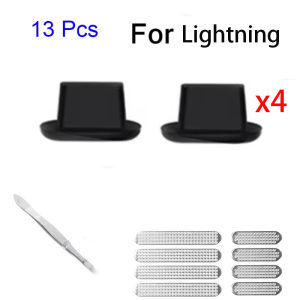 13pcs Mobile Phone Dustproof Net Stickers Charging Dust Plug Speaker Hole Anti-Dust Metal Mesh Dust Cover for iPhone 16 Samsung