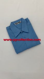 KEMEJA PENGAWAS LENGAN PENDEK BIRU COTTON - FH041