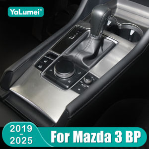 For Mazda 3 BP 2019 2020 2021 2022 2023 2024 2025 Car Central Console Gear Shift Panel Trim Cover Water Cup Frame Accessories