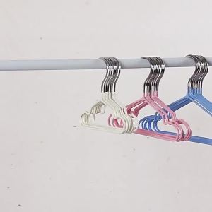 Childrens style 30cm Non-slip Rubber Coated Hanger PVC Coated Metal Infant Hanger Dormitory Home Clothes Hanger Organization